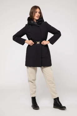 Cappotto Nero Reversibile In Softshell