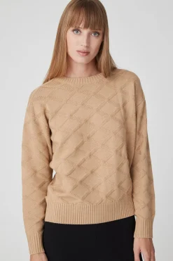 Dany-Maglia Beige A Rombi