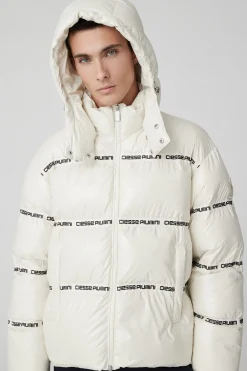 Everest-Piumino Bianco Puffy Con Cappuccio Lab00