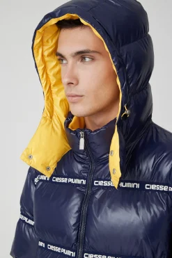 Everest-Piumino Blu Puffy Con Cappuccio Lab00