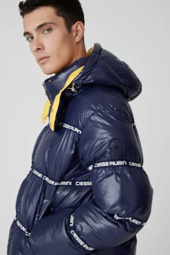 Everest-Piumino Blu Puffy Con Cappuccio Lab00