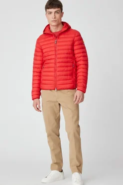 Franklin 2.0-Piumino Rosso Con Cappuccio