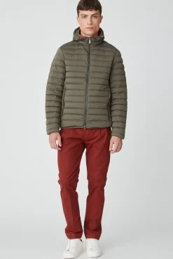 Franklin 2.0-Piumino Verde Con Cappuccio