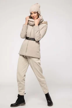 Giacca Beige Con Cintura