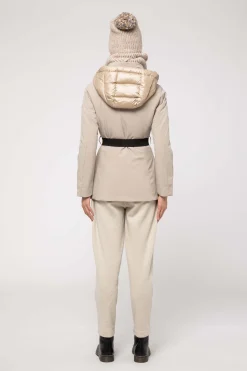 Giacca Beige Con Cintura