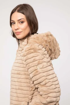 Giacca Beige Corta Reversibile Ad "A"