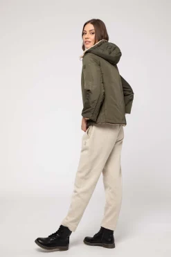 Giacca Beige Corta Reversibile Ad