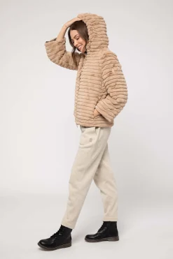 Giacca Beige Corta Reversibile Ad