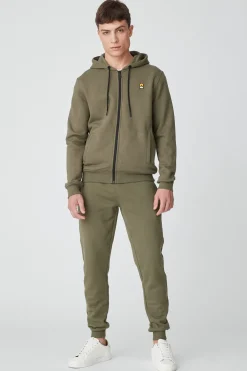 Hazy-Felpa Verde Con Zip