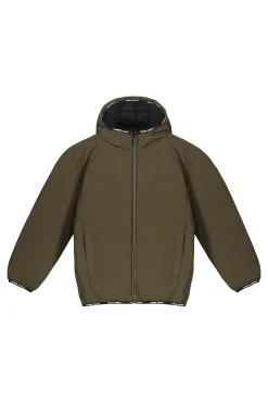 Henry Boy-Piumino Reversibile Verde E Nero