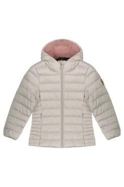Karis Girl-Piumino Bianco Con Cappuccio