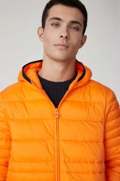 Keefe-Piumino Arancione Trapuntato Con Cappuccio