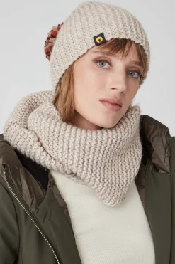 Licy-Cappello Beige Con Pon Pon