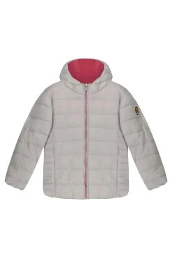 Linda Girl-Piumino Reversibile Grigio E Rosa
