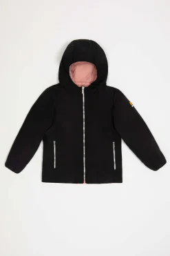 Linda Girl-Piumino Reversibile Nero E Rosa