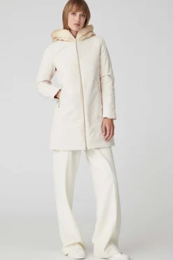 Mire 2.2-Giacca Lunga Beige Con Cappuccio