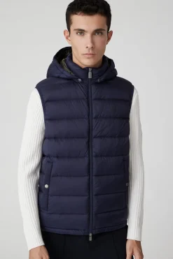 Nodie-Gilet Blu Con Cappuccio