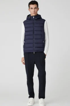 Nodie-Gilet Blu Con Cappuccio