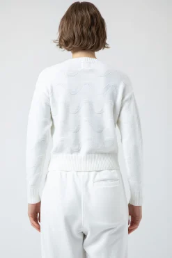 Oceania-Maglia Bianca Girocollo Crop