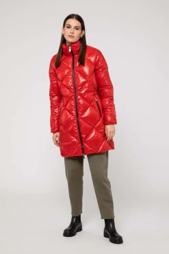 Piumino Rosso A Rombi