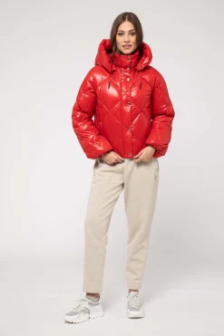 Piumino Rosso A Rombi