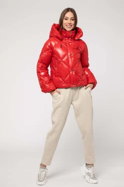 Piumino Rosso A Rombi