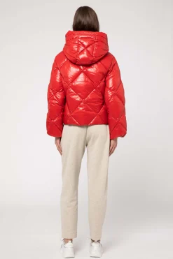 Piumino Rosso A Rombi