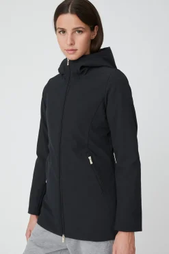 Shimoa 2.2-Giacca Lunga Nera In Softshell