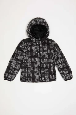 Steven Boy-Piumino Nero Con Stampa