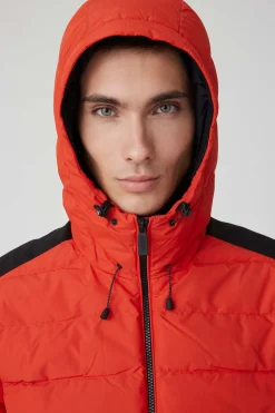 Stevenson 2.0-Piumino Invernale Rosso Con Cappuccio