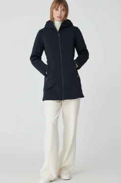 Ysabel-Cappotto Blu In Softshell Con Cappuccio